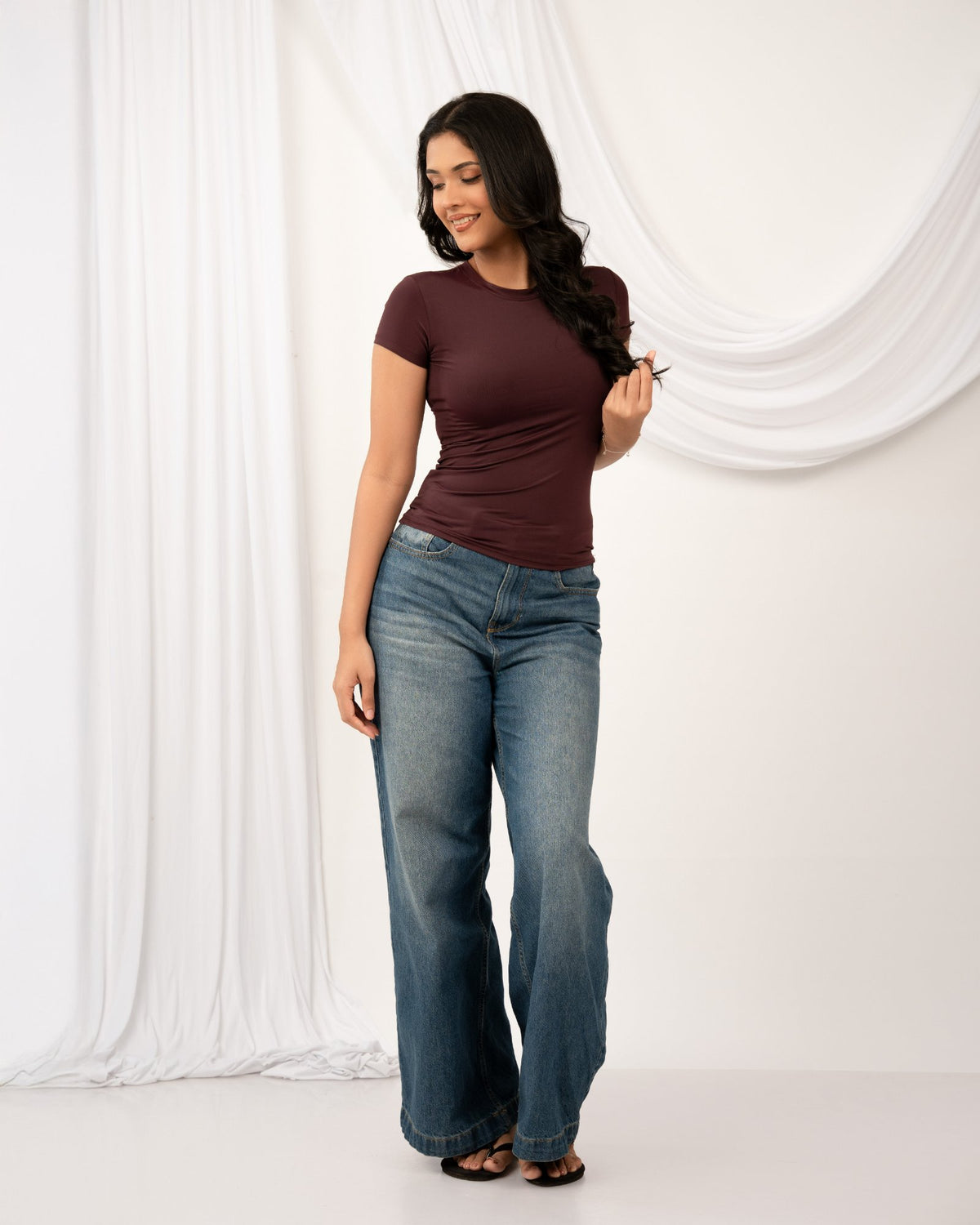 Skim Fitted Top - Deep Plum