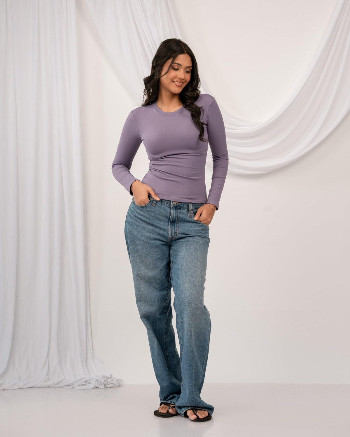 Flex Fitted Top - Dusty Lilac