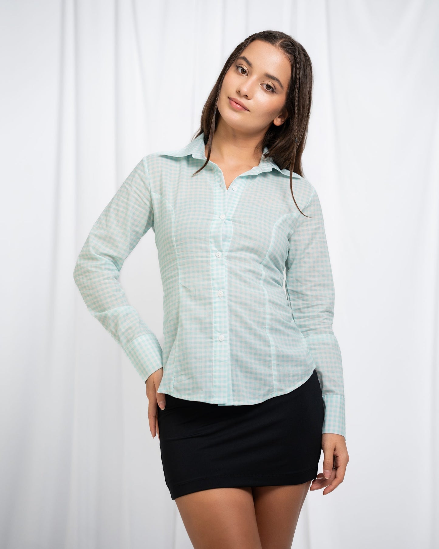 Buttercup Classic Shirt – Check Mint Green