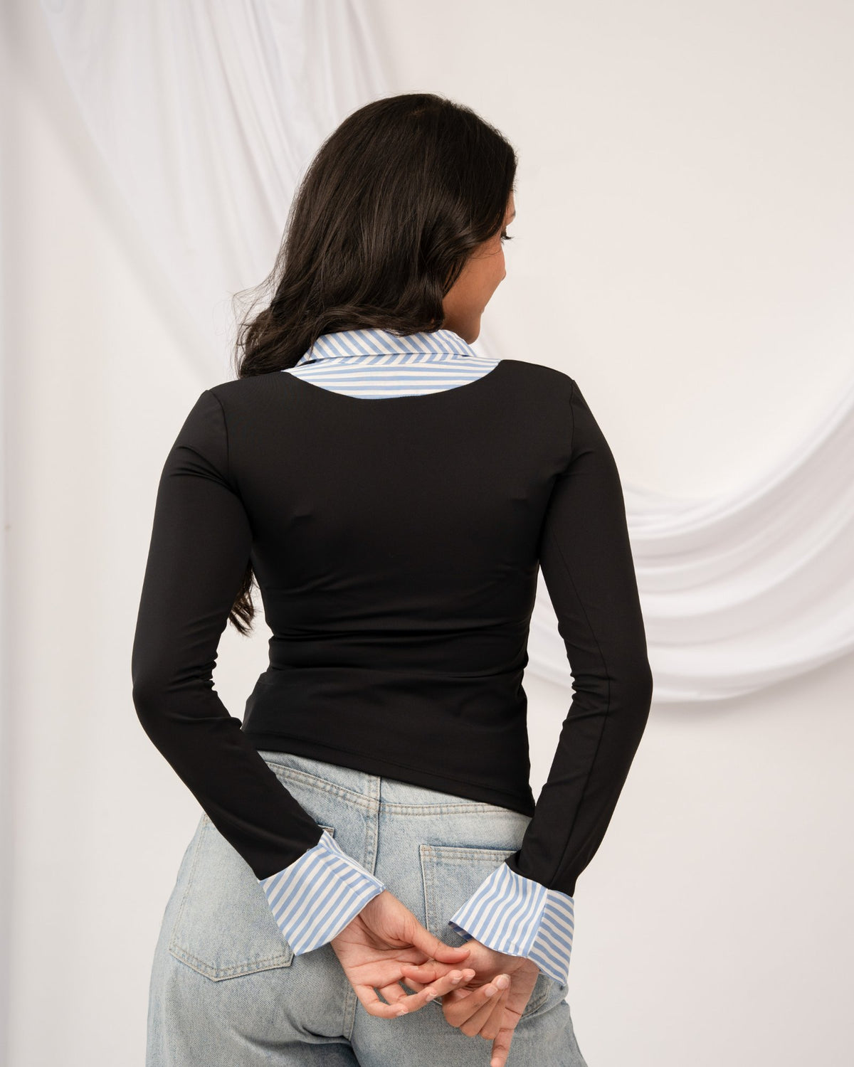 Lucy Top - Sky Blue Stripe