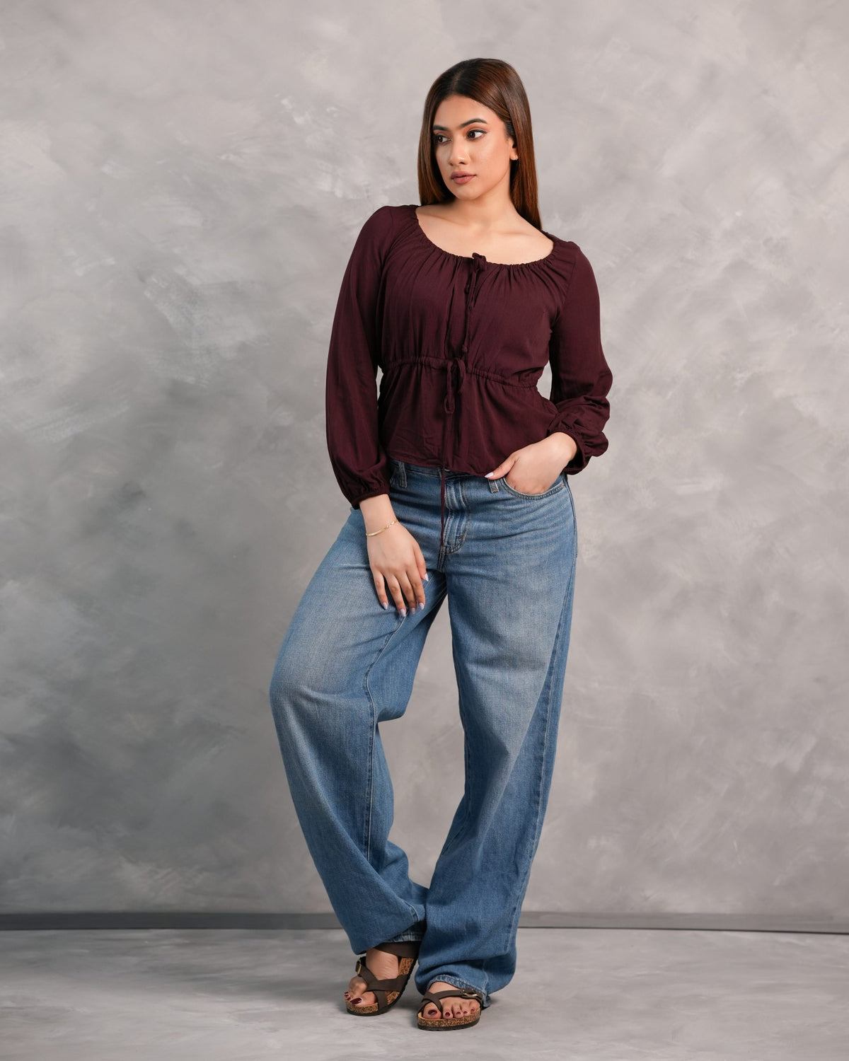 Avira Blouse - Burgundy