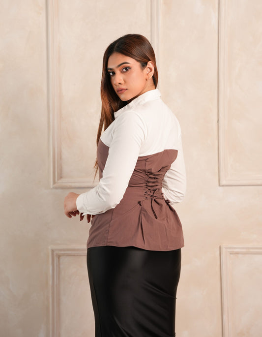 Duo Tone Shirt - Cocoa Brown