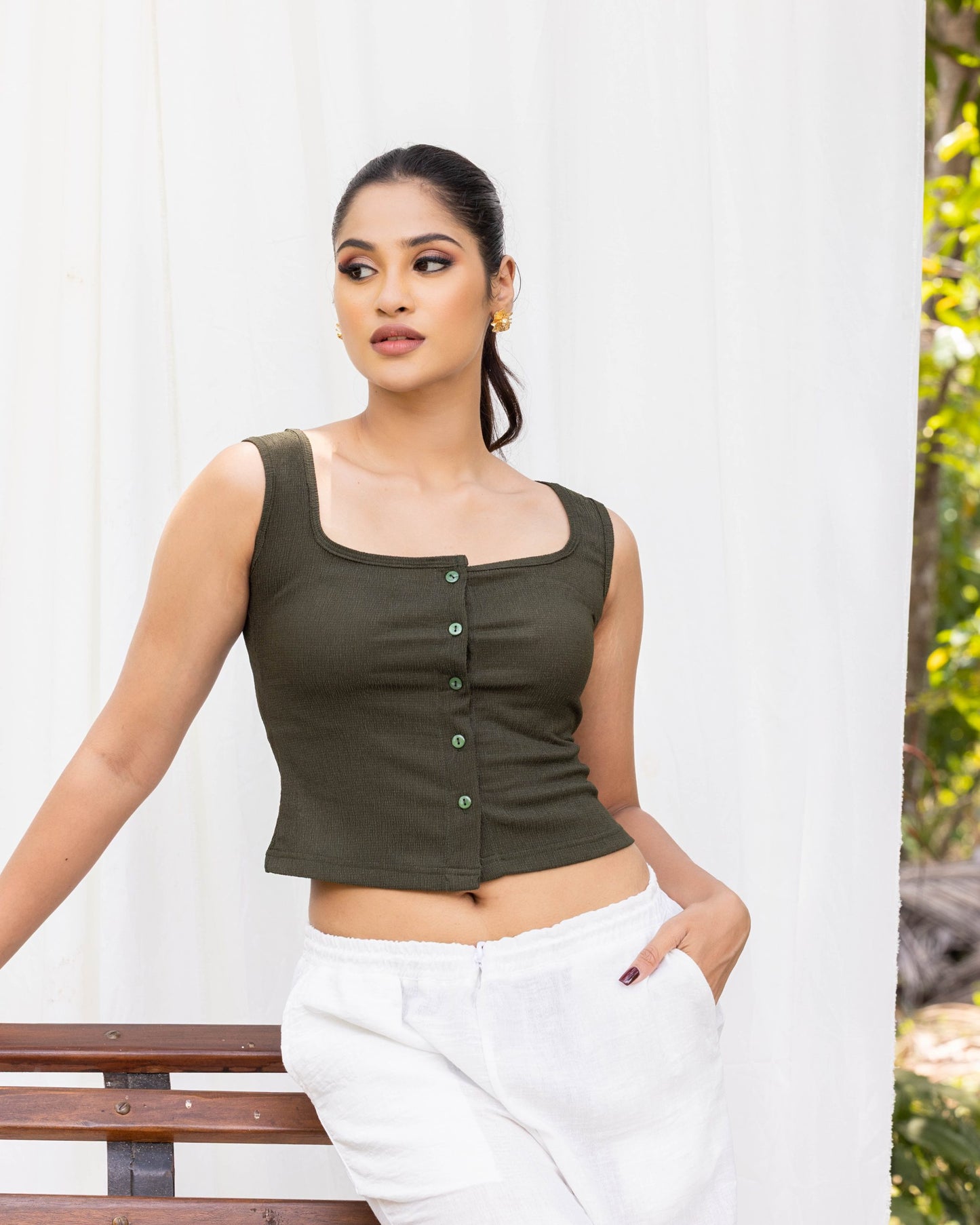 Alma Top – Olive Green