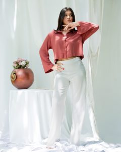 Flare Sleeve Classic Shirt - Coral Pink