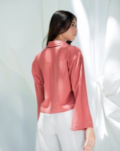Flare Sleeve Classic Shirt - Coral Pink