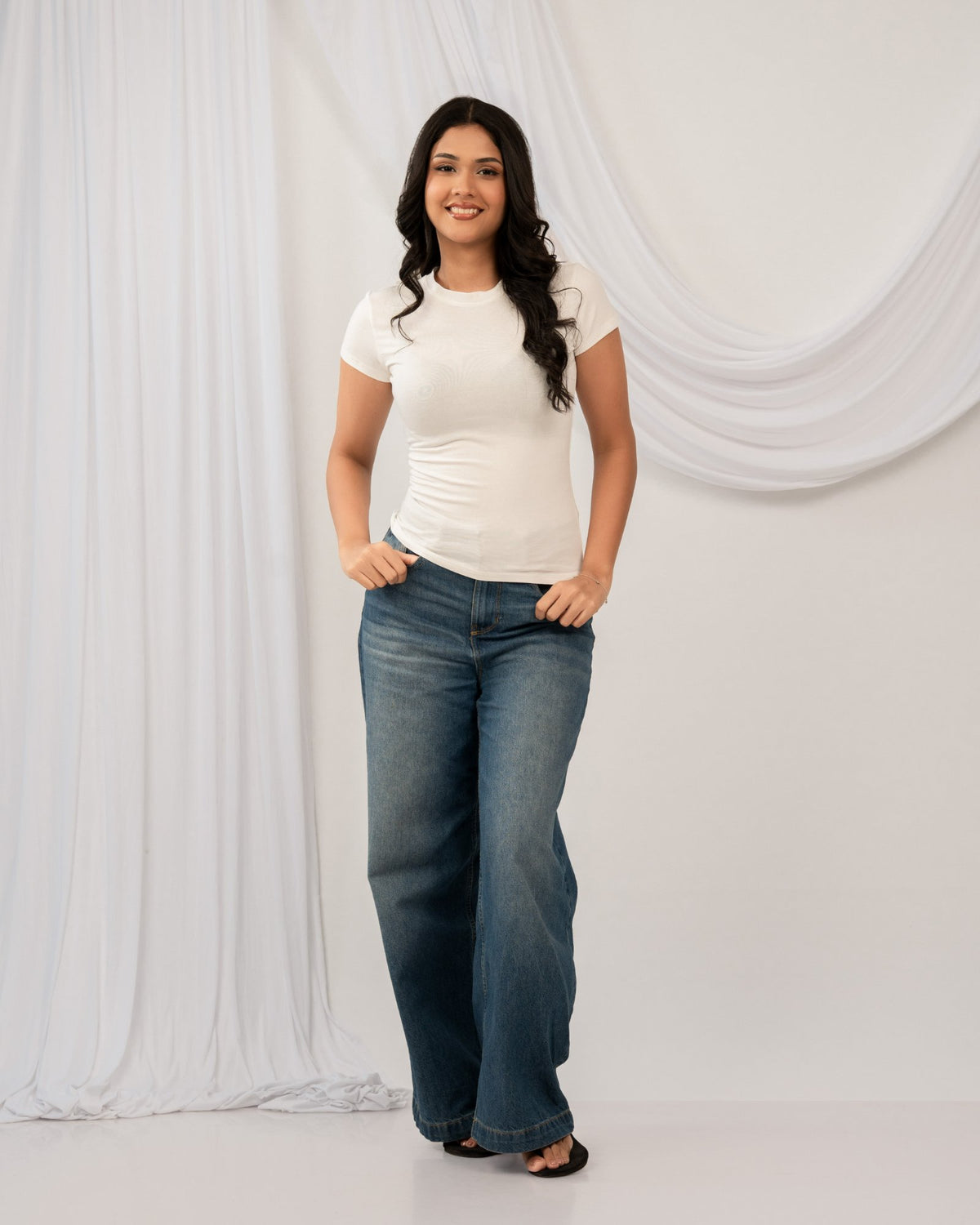Skim Fitted Top - Ivory White