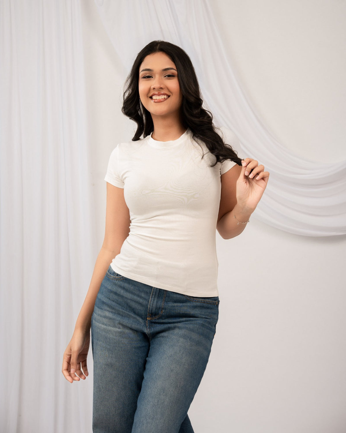 Skim Fitted Top - Ivory White