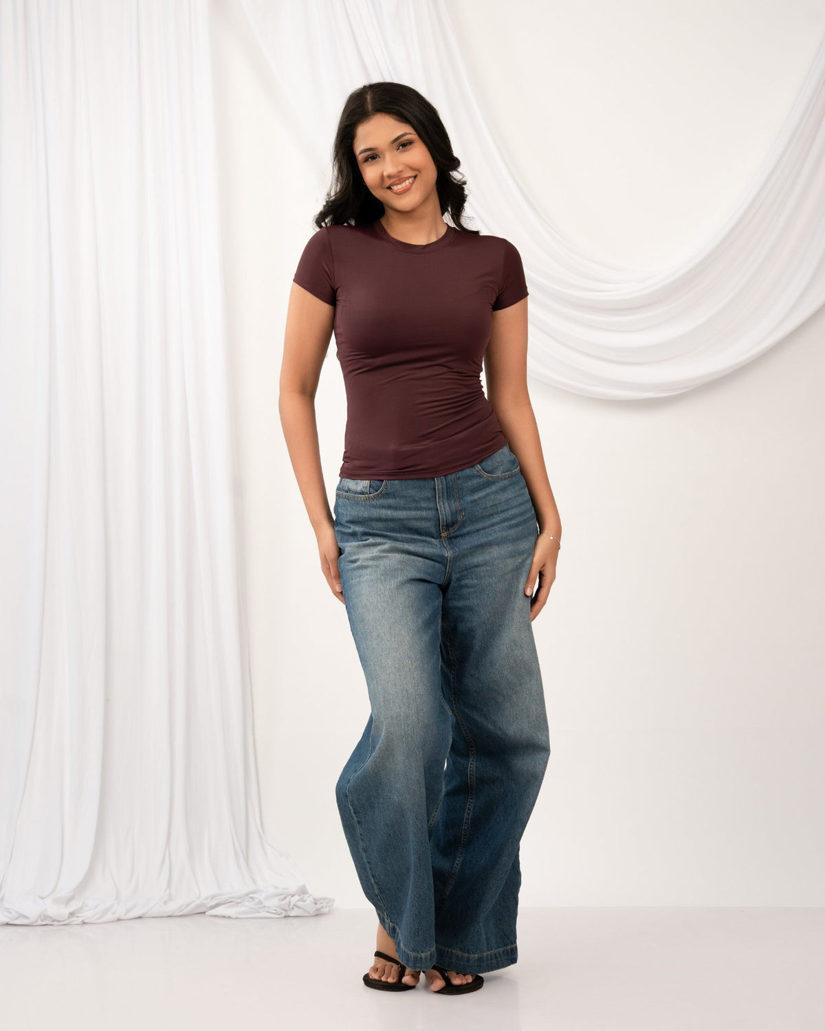 Skim Fitted Top - Deep Plum