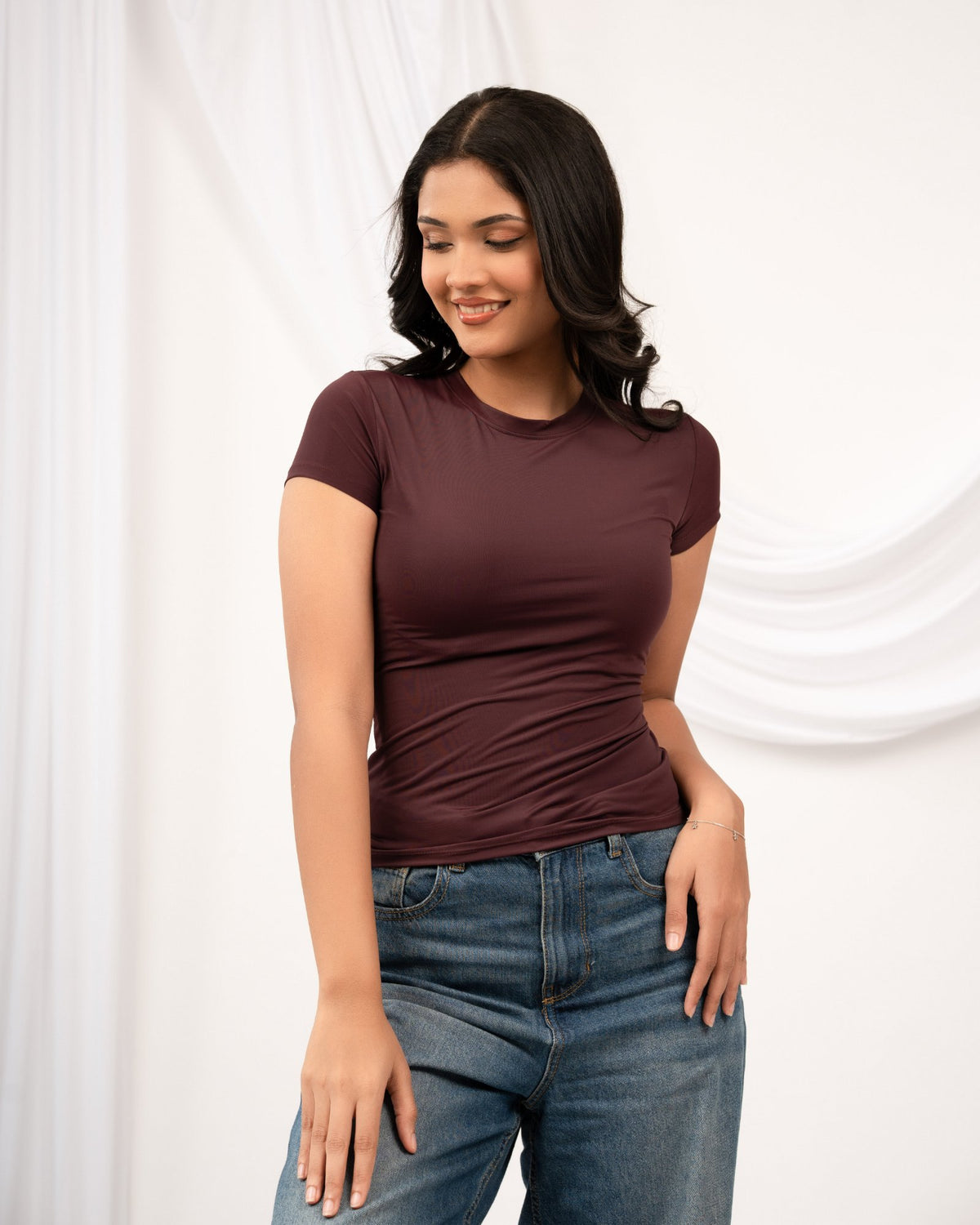 Skim Fitted Top - Deep Plum