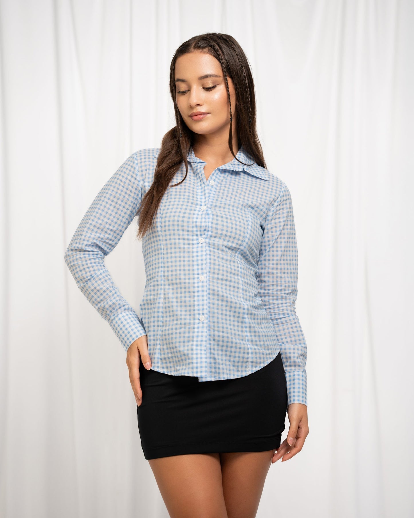 Buttercup Classic Shirt – Check Blue