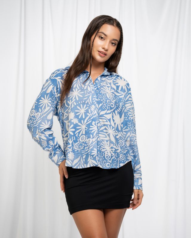 Moss Shirt – Printed Blue