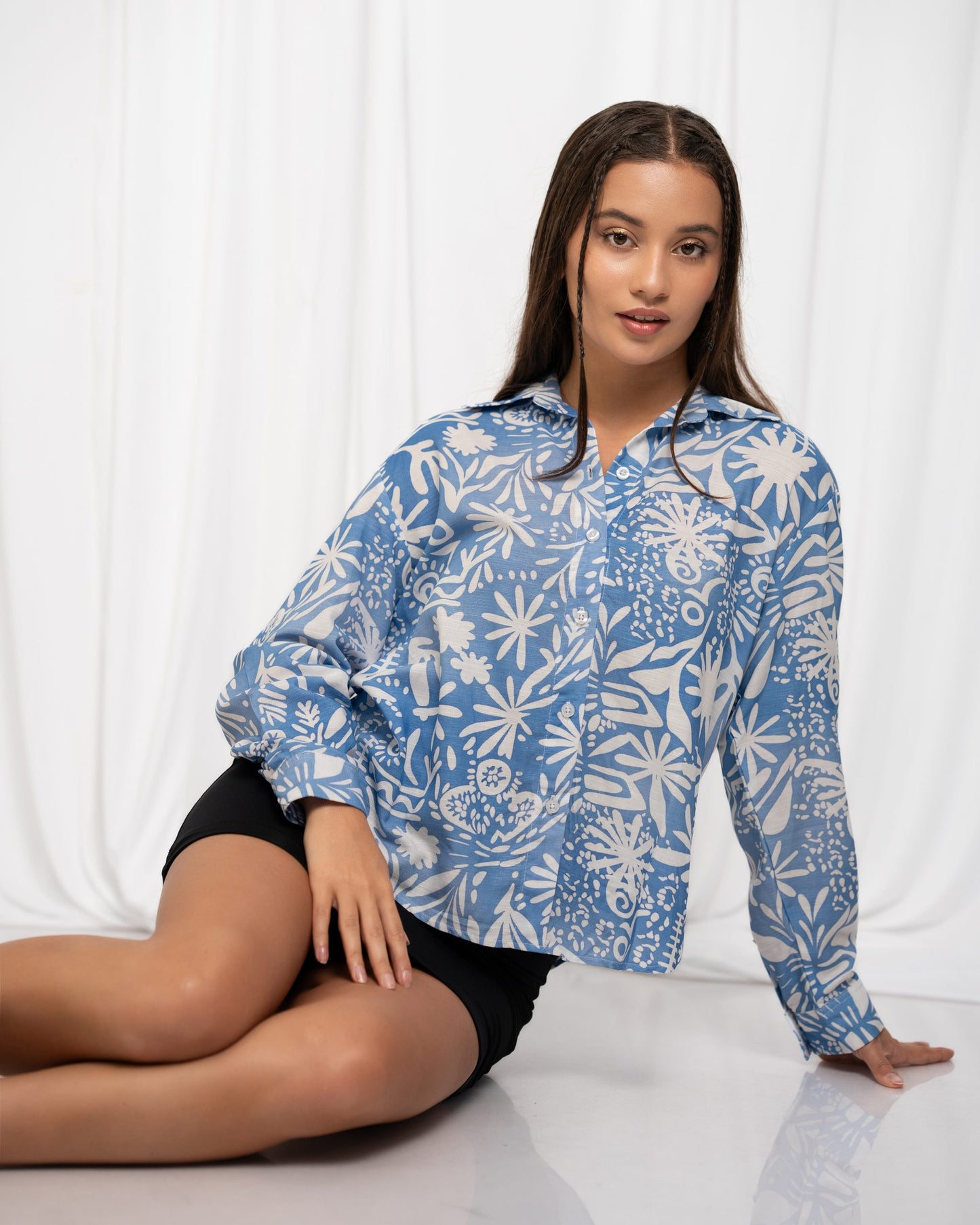 Moss Shirt – Printed Blue