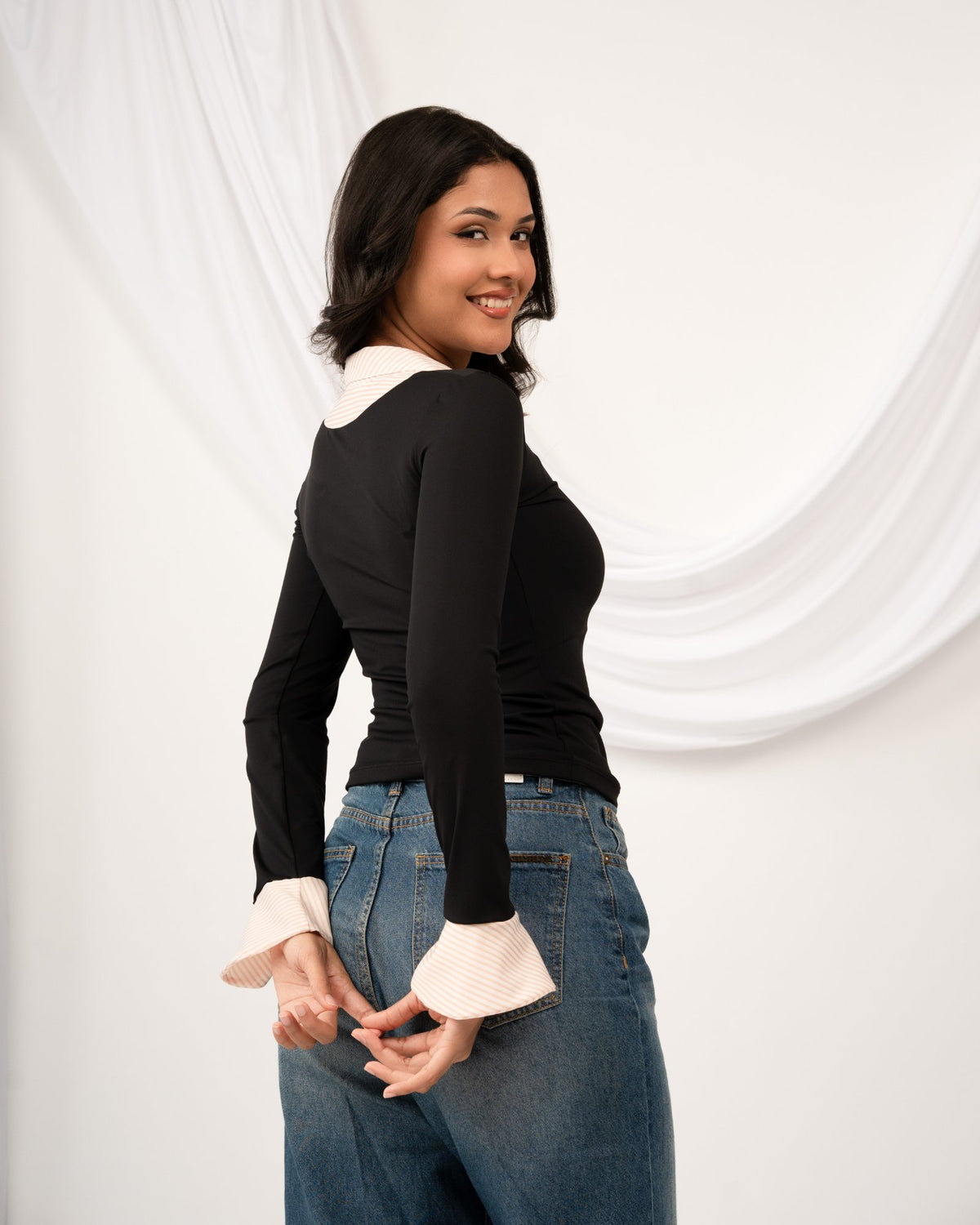 Lucy Top - Beige Stripe