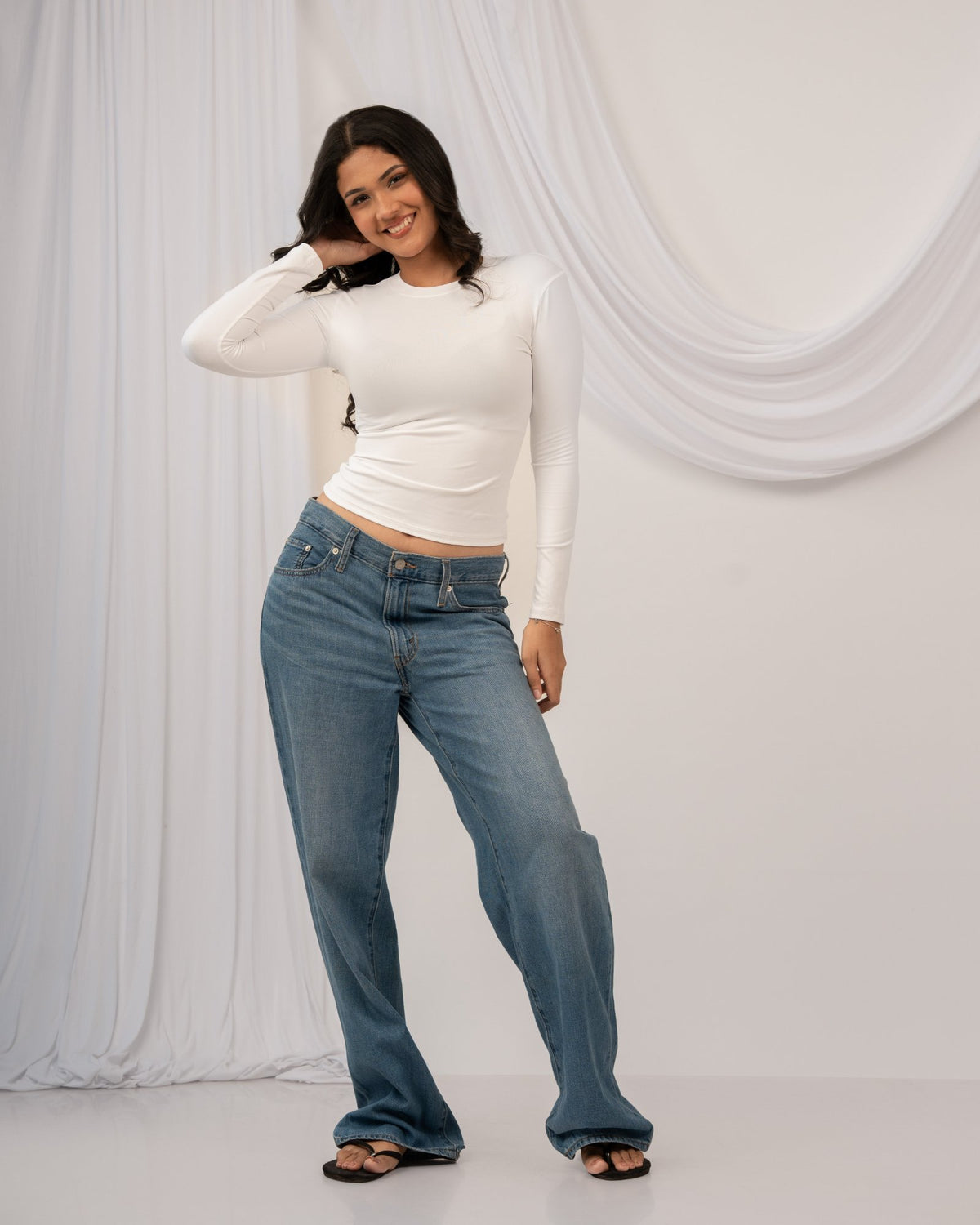 Flex Fitted Top - Ivory White