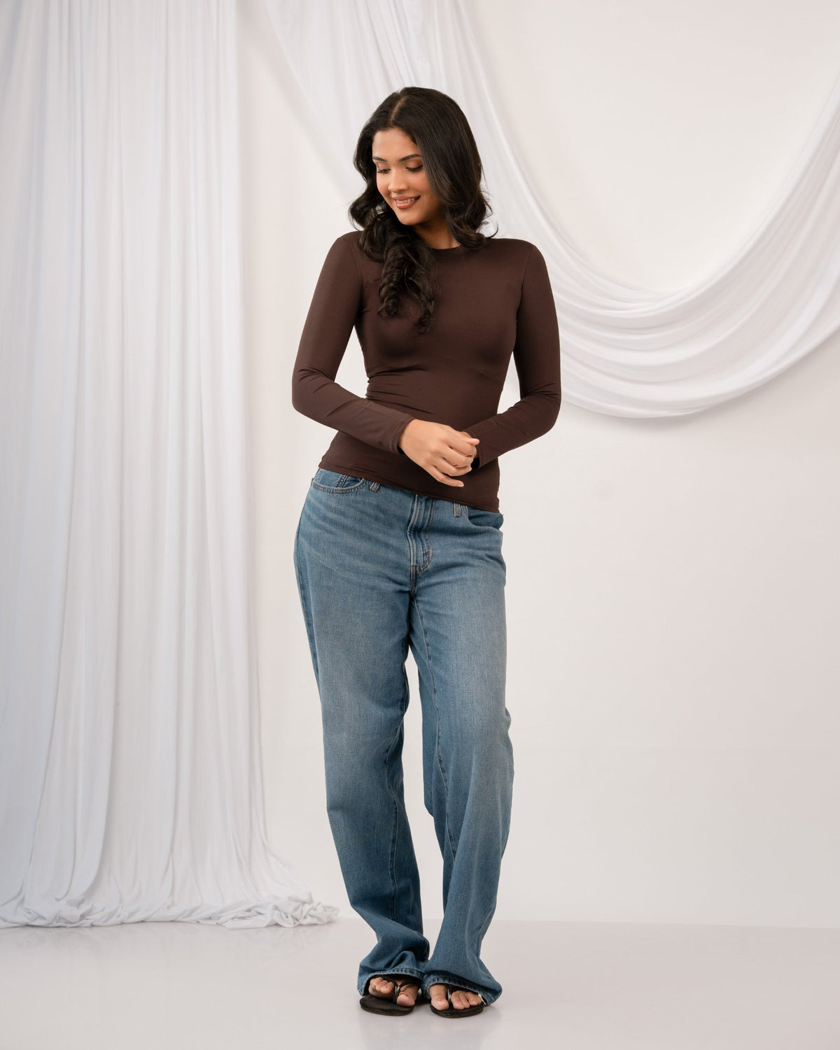 Flex Fitted Top - Dark Brown