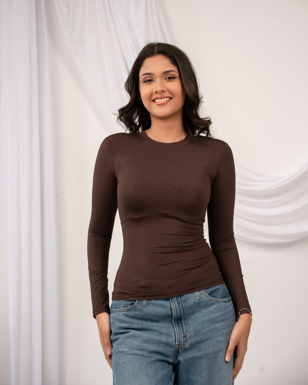 Flex Fitted Top - Dark Brown