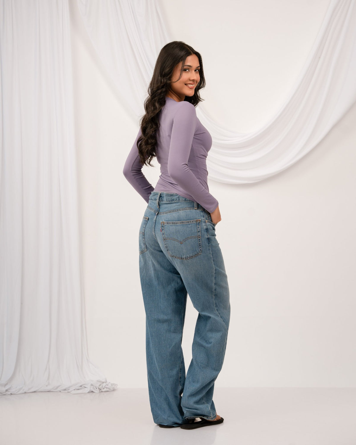 Flex Fitted Top - Dusty Lilac