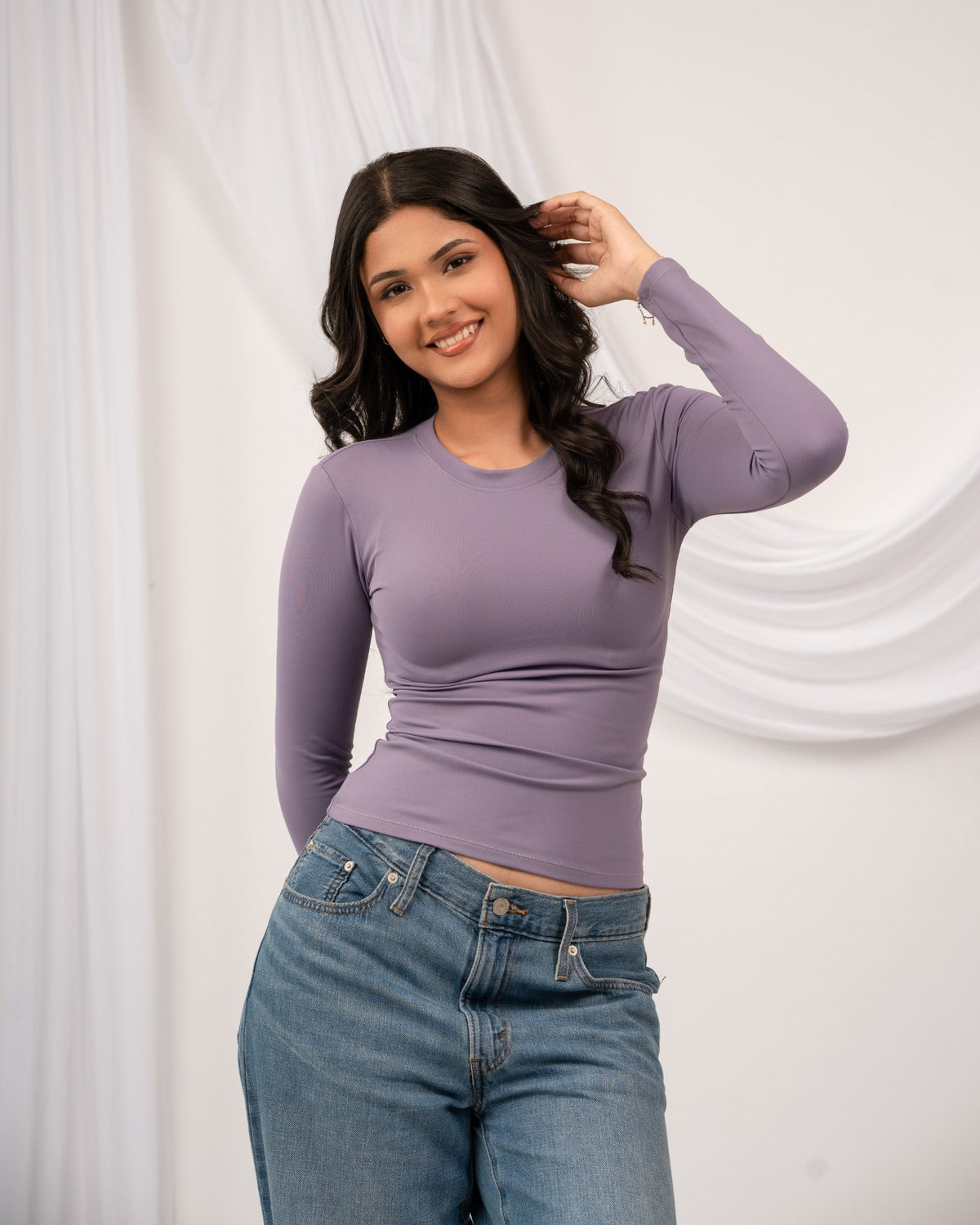 Flex Fitted Top - Dusty Lilac
