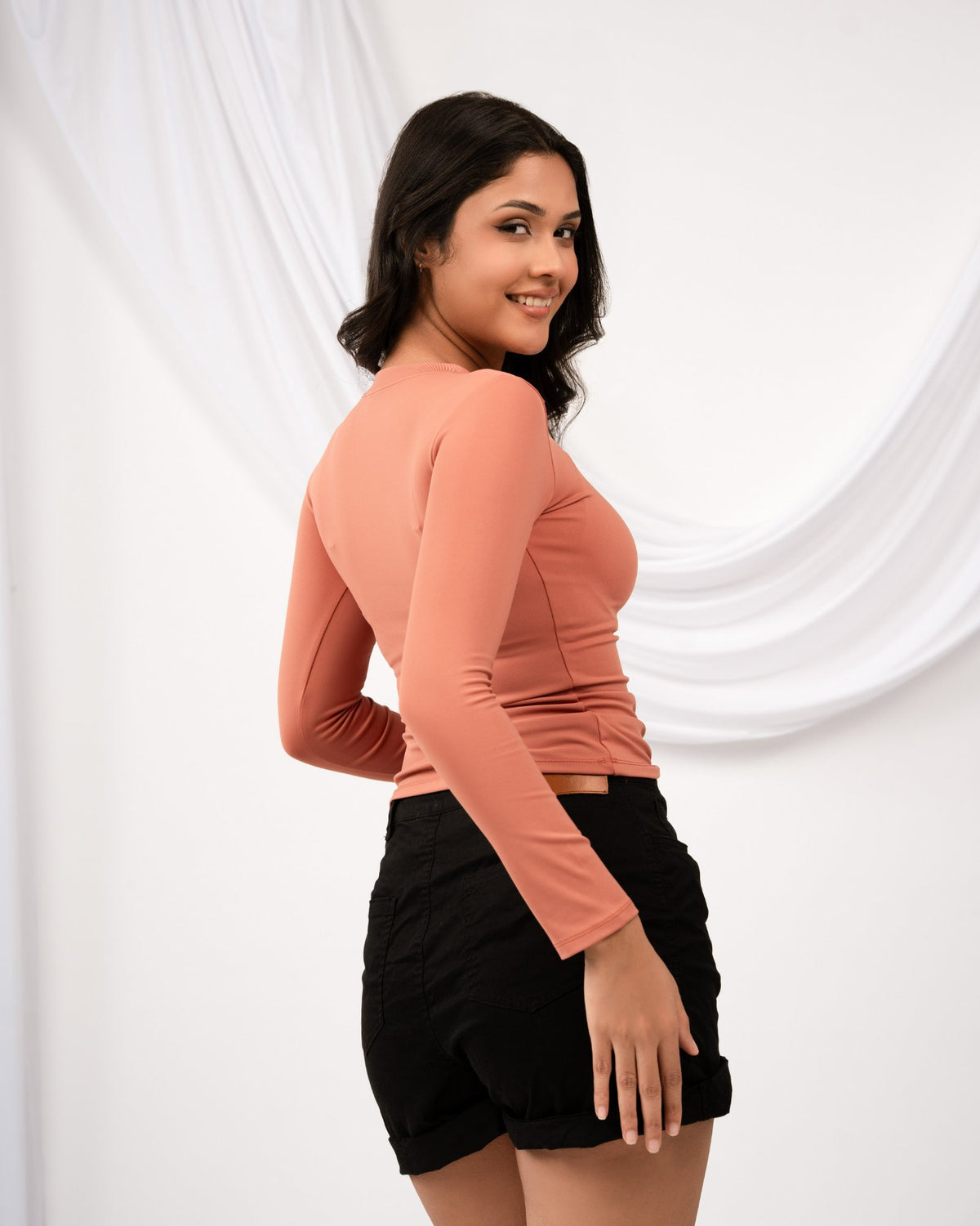 Flex Fitted Top - Dusty Orange