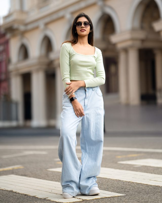 Long Sleeve Square Neck Top – Light Green