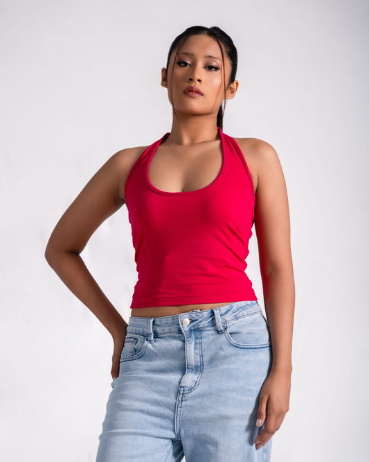 Breezy Halter Top – Hot Pink