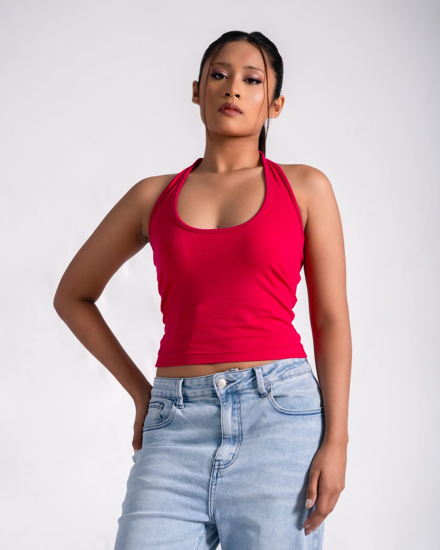 Breezy Halter Top – Hot Pink