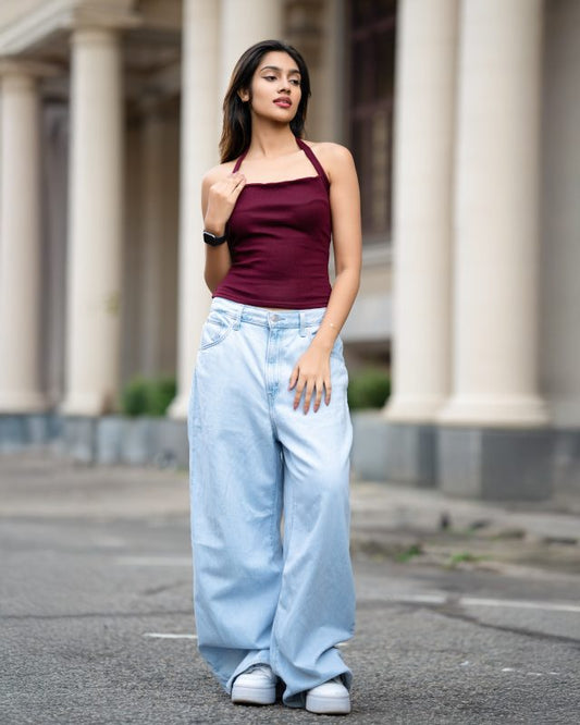 Basic Halter Top – Merlot