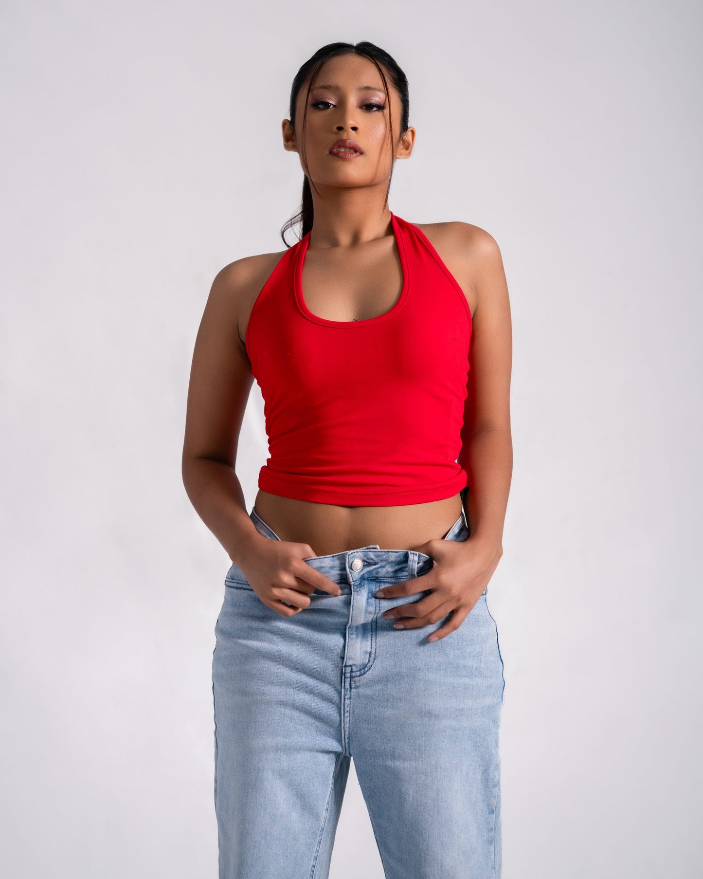 Breezy Halter Top – Red