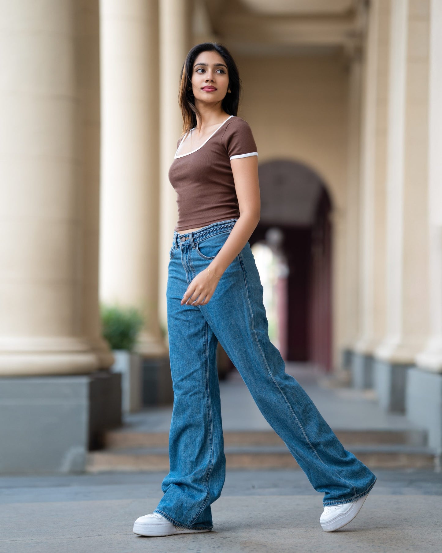 Square Neck Top – P Brown