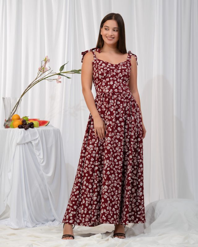 Aira Blossom Dress – Red