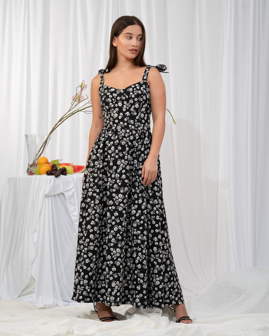 Aira Blossom Dress – Black