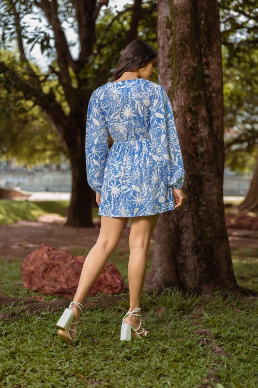 Haven Dress Printed – Blue
