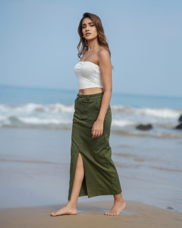 Loara Midi Skirt – Olive Green