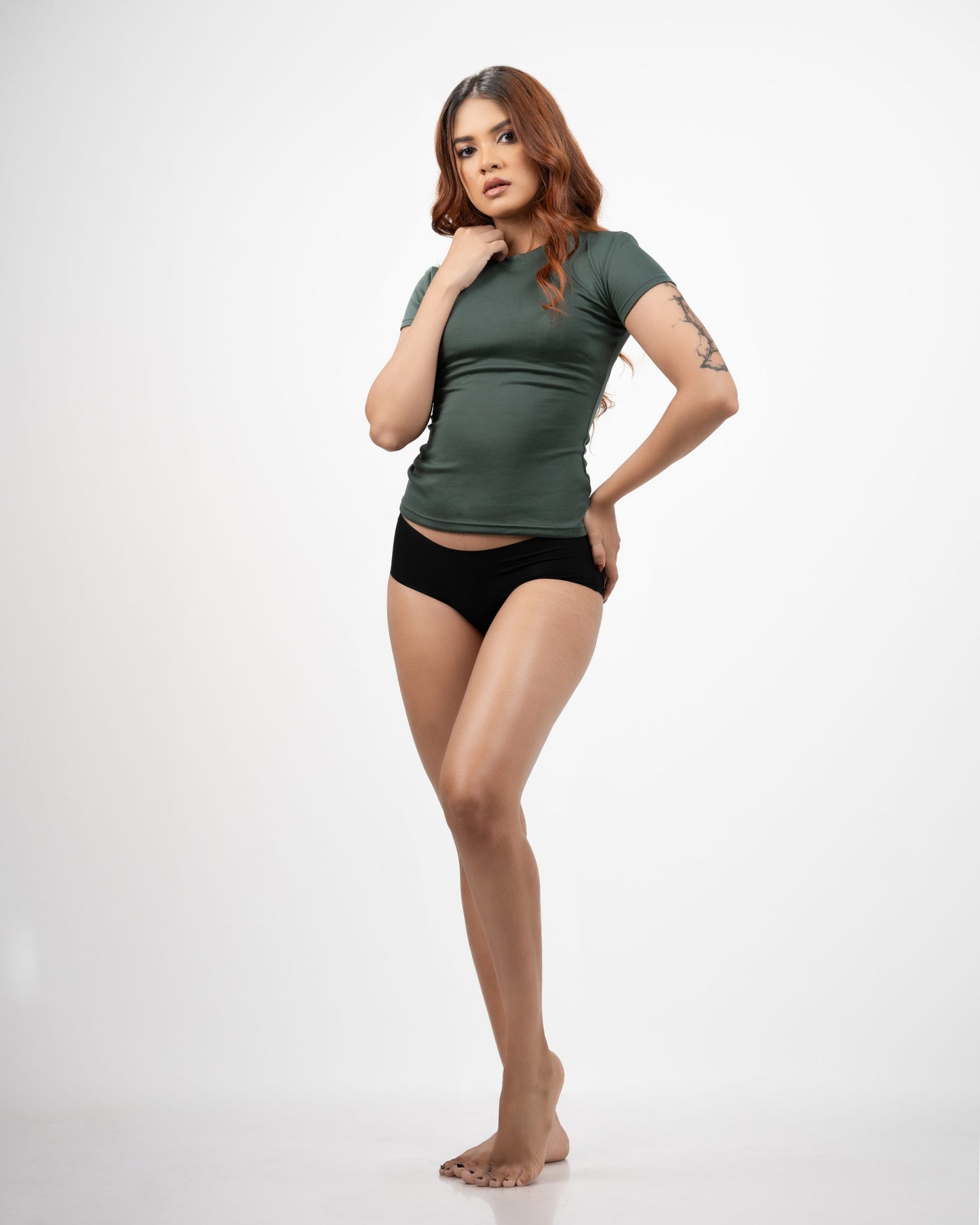 Skims Fitted Top – Olive