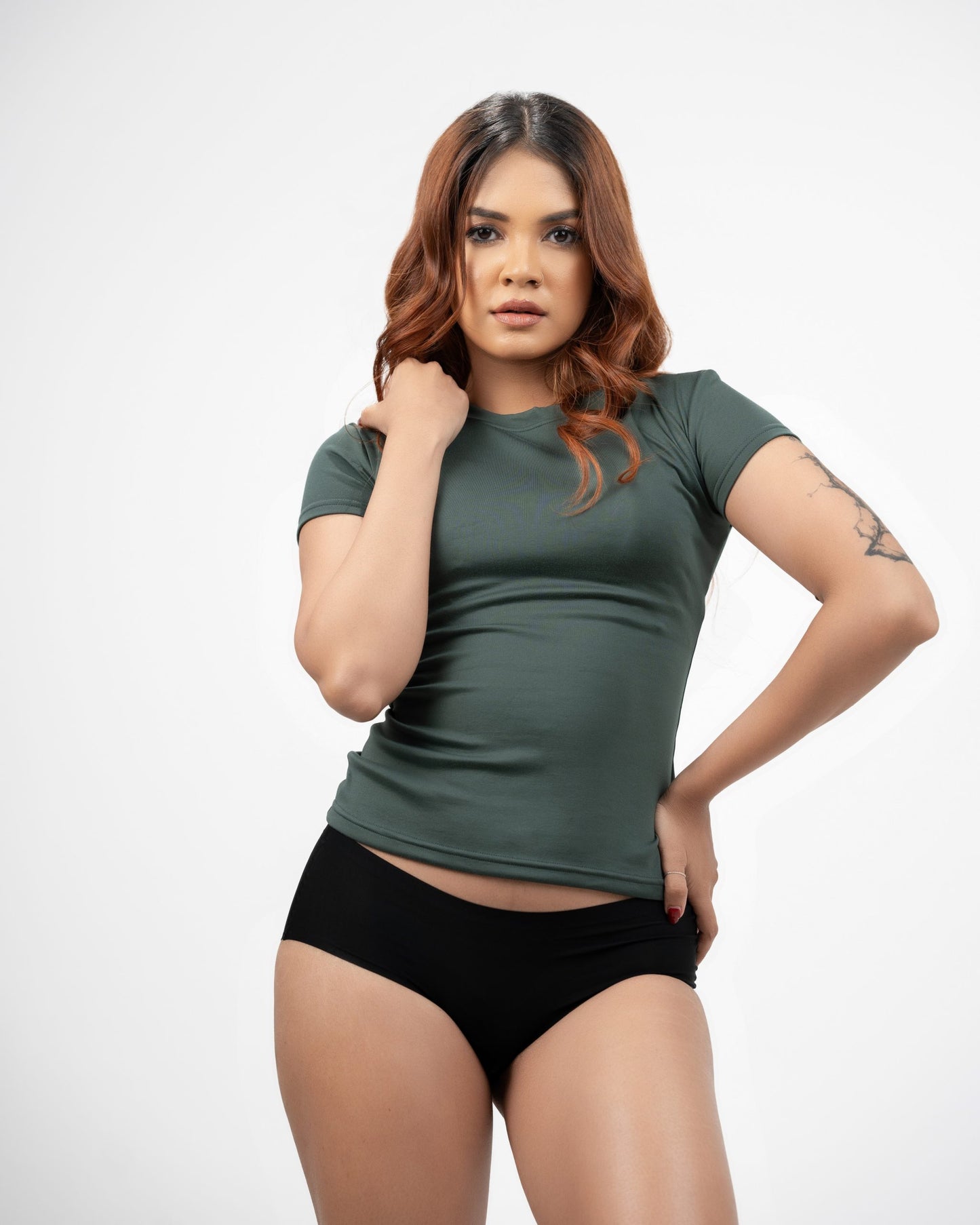 Skims Fitted Top – Olive