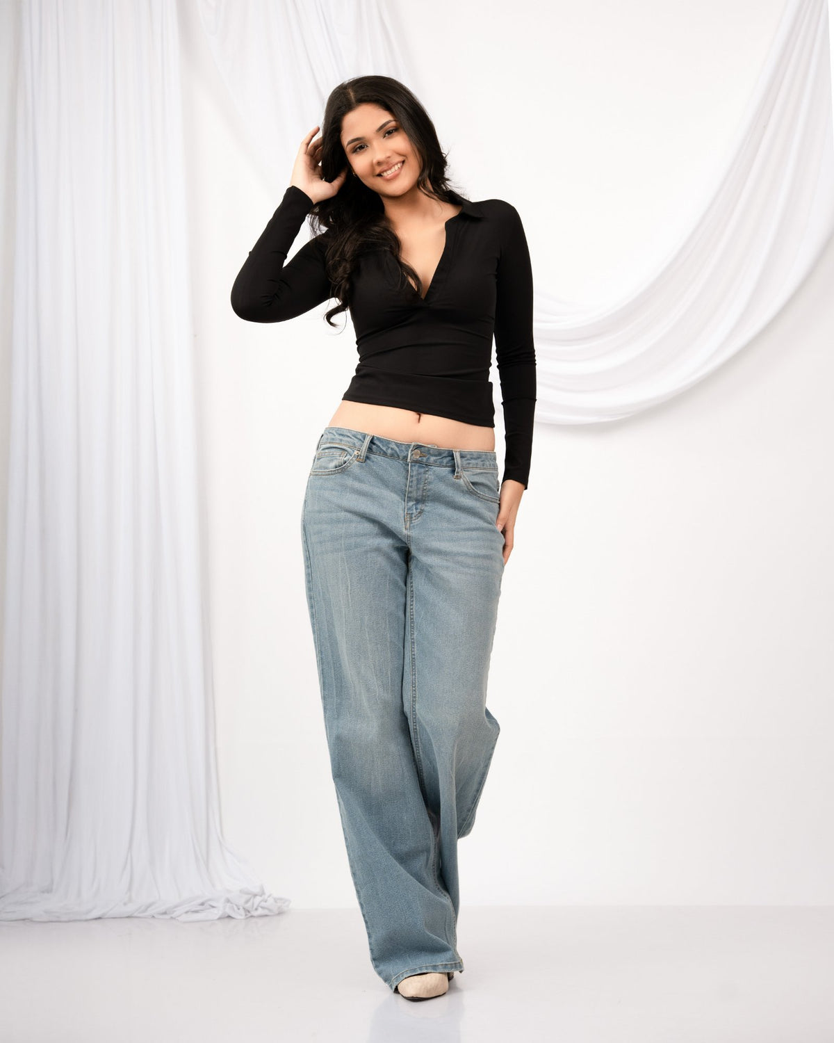 Vesper Long Sleeve Top – Black