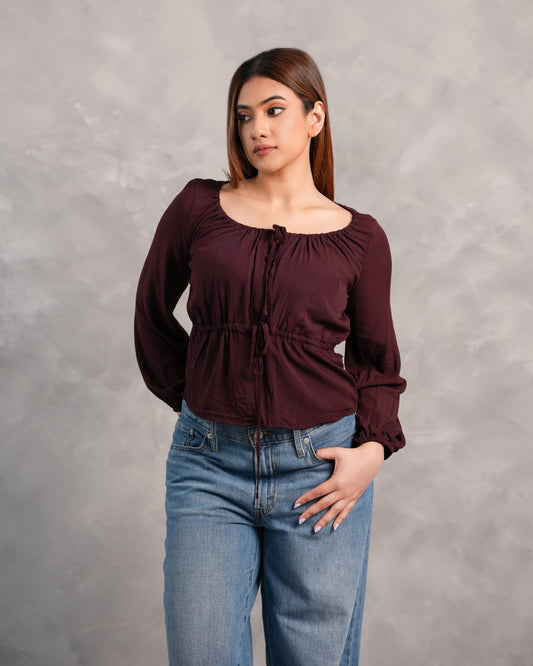 Avira Blouse - Burgundy