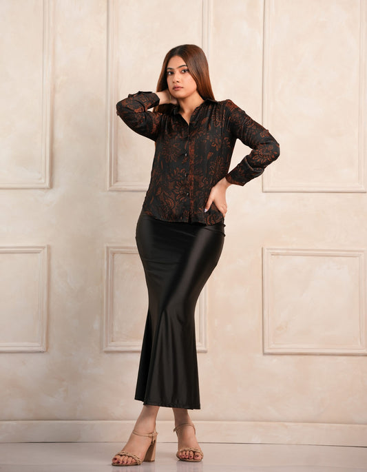 Sable Print Shirt – Black