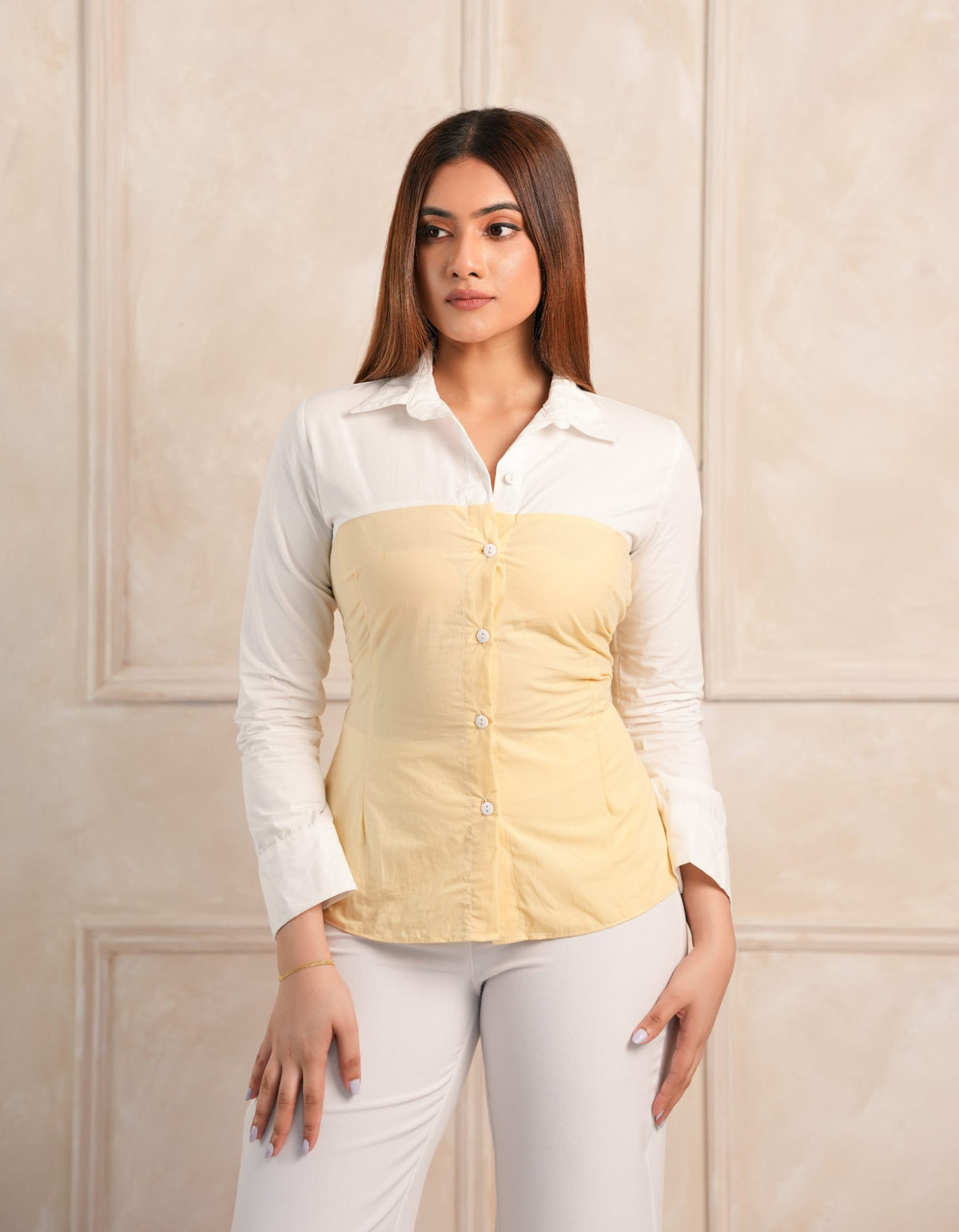 Duo Tone Shirt - Buttercream