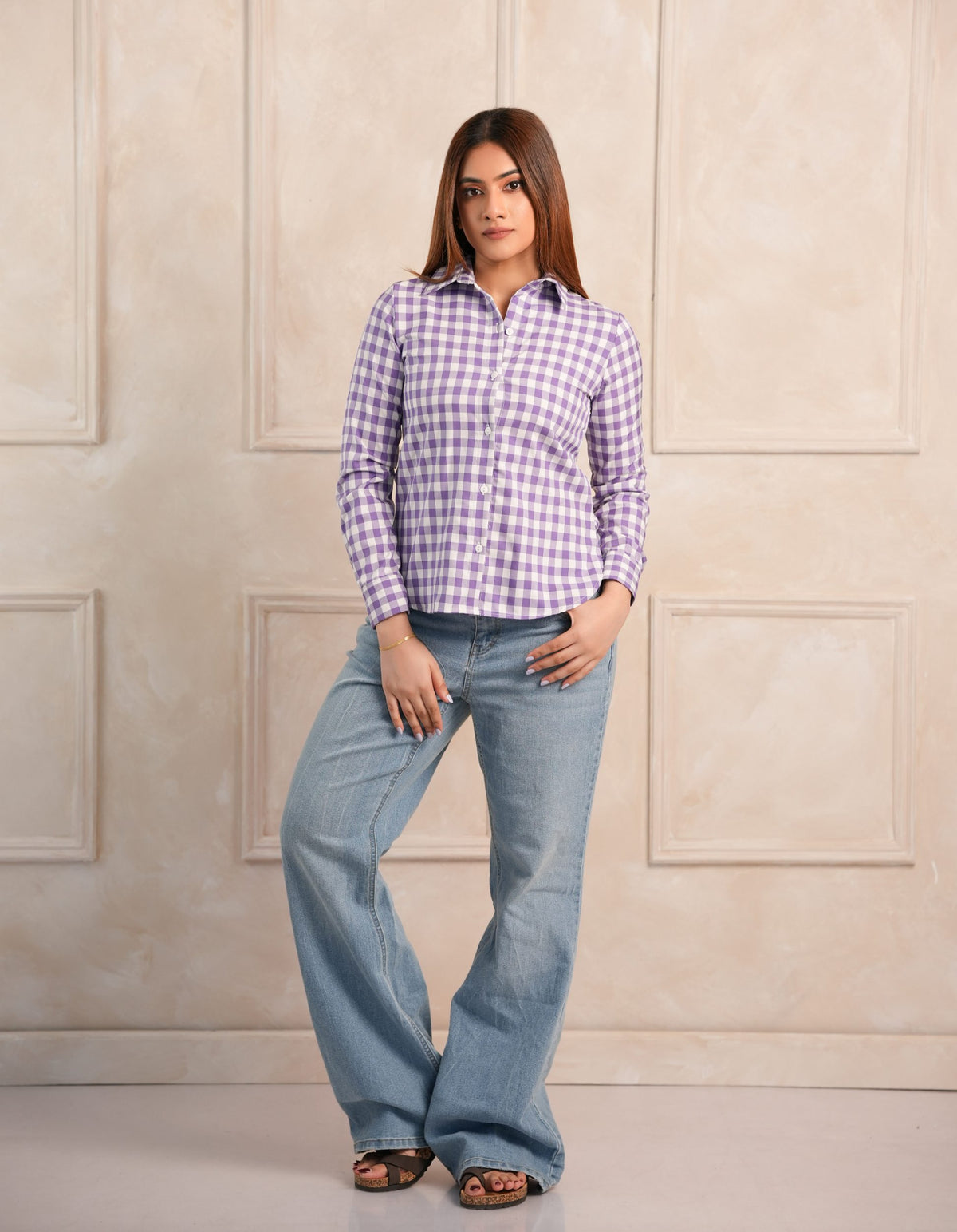 Remi Check Shirt - Purple