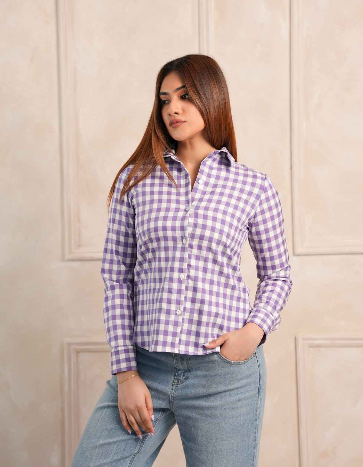 Remi Check Shirt - Purple
