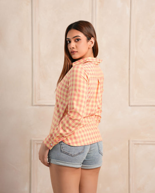 Remi Check Shirt - Orange and Yellow