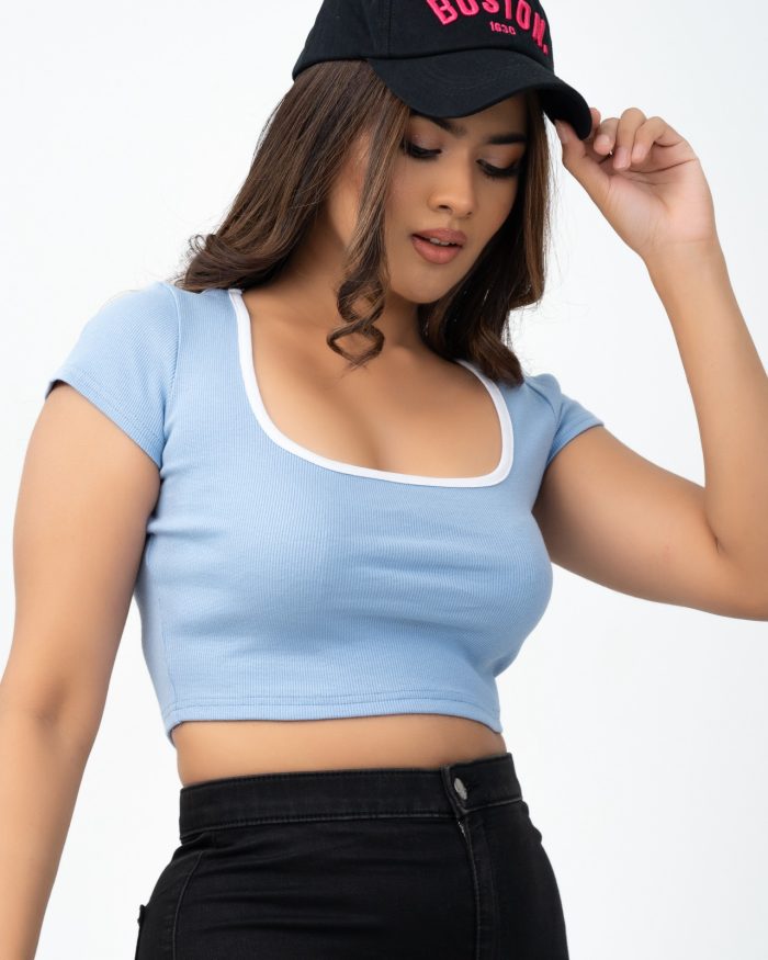 Square Neck Top – P – Ice Blue