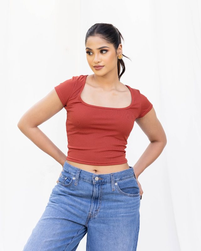 Square Neck Top – Orange