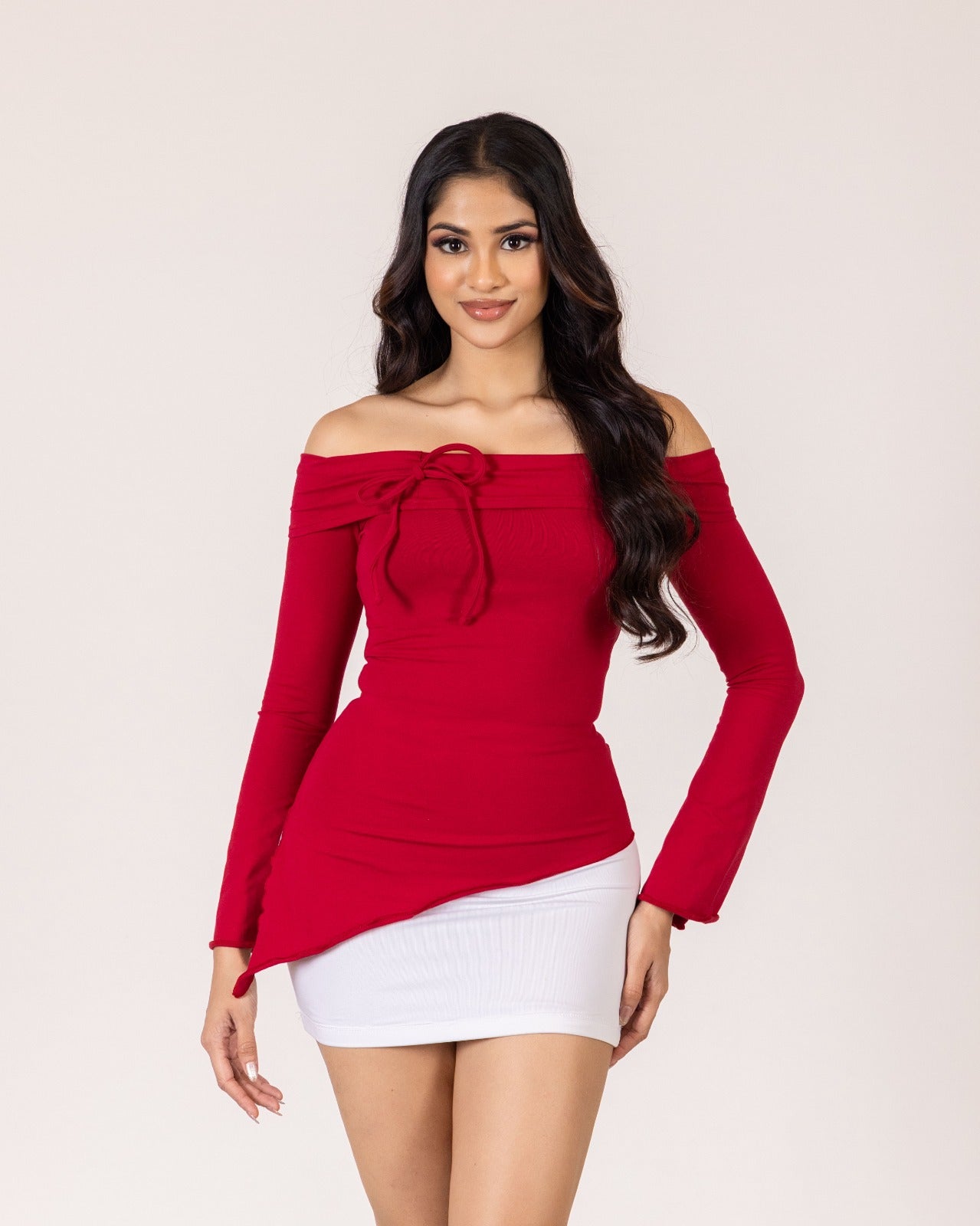 Talia Off-Shoulder Top – Magenta pink