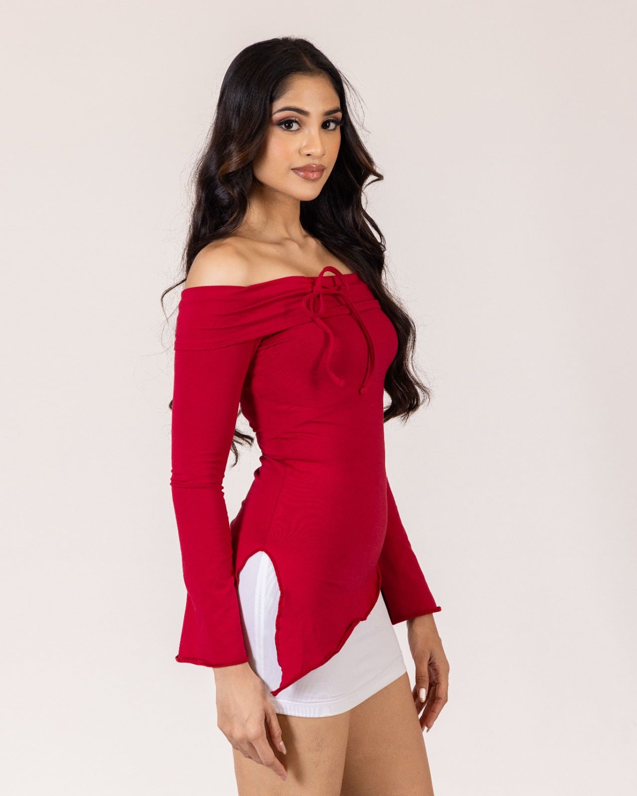 Talia Off-Shoulder Top – Magenta pink