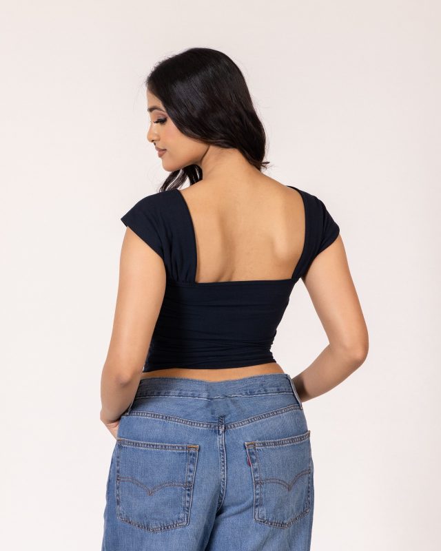 Classic Square Neck Top – Navy