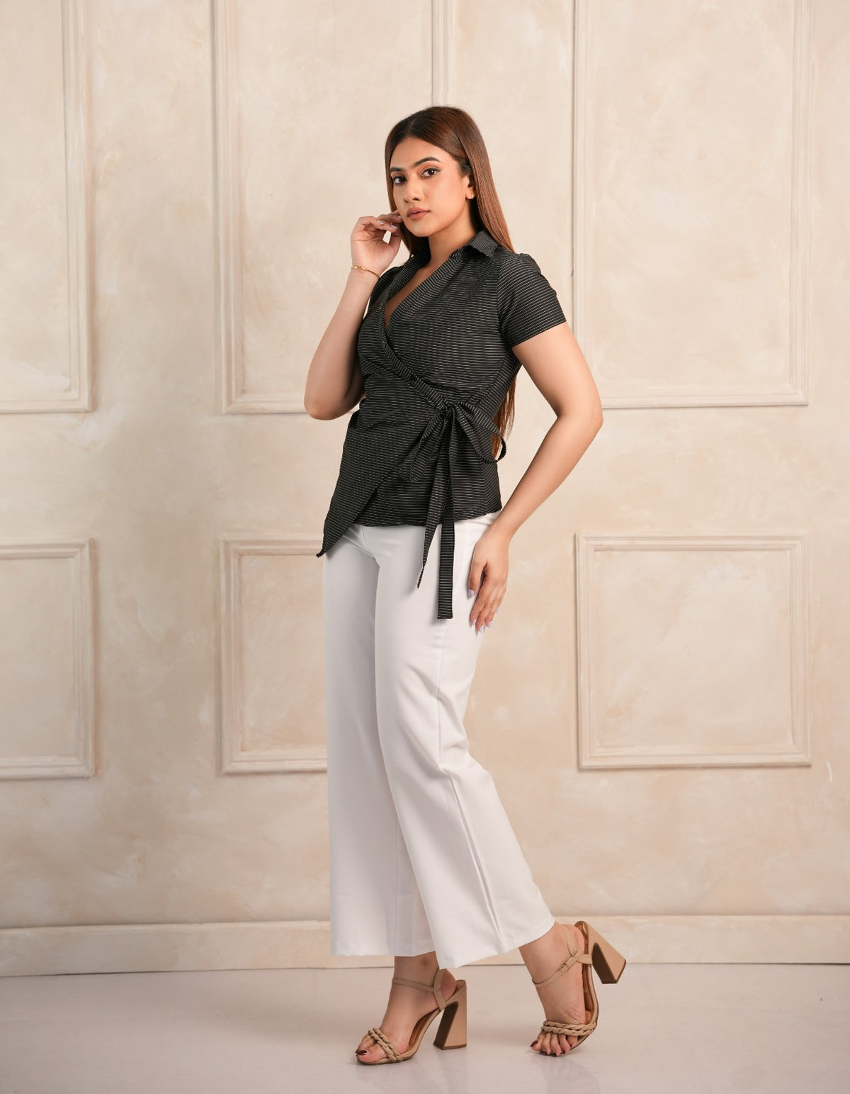 Anya Stripe Shirt – Black