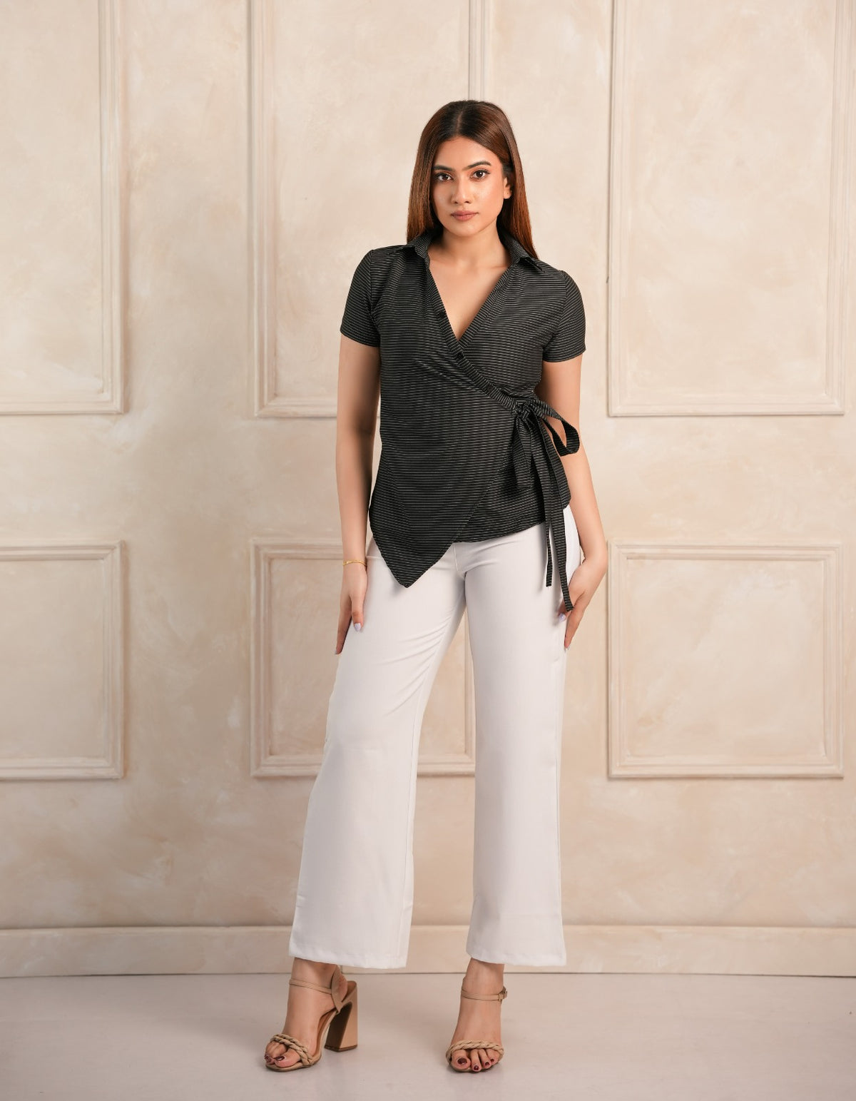 Anya Stripe Shirt – Black